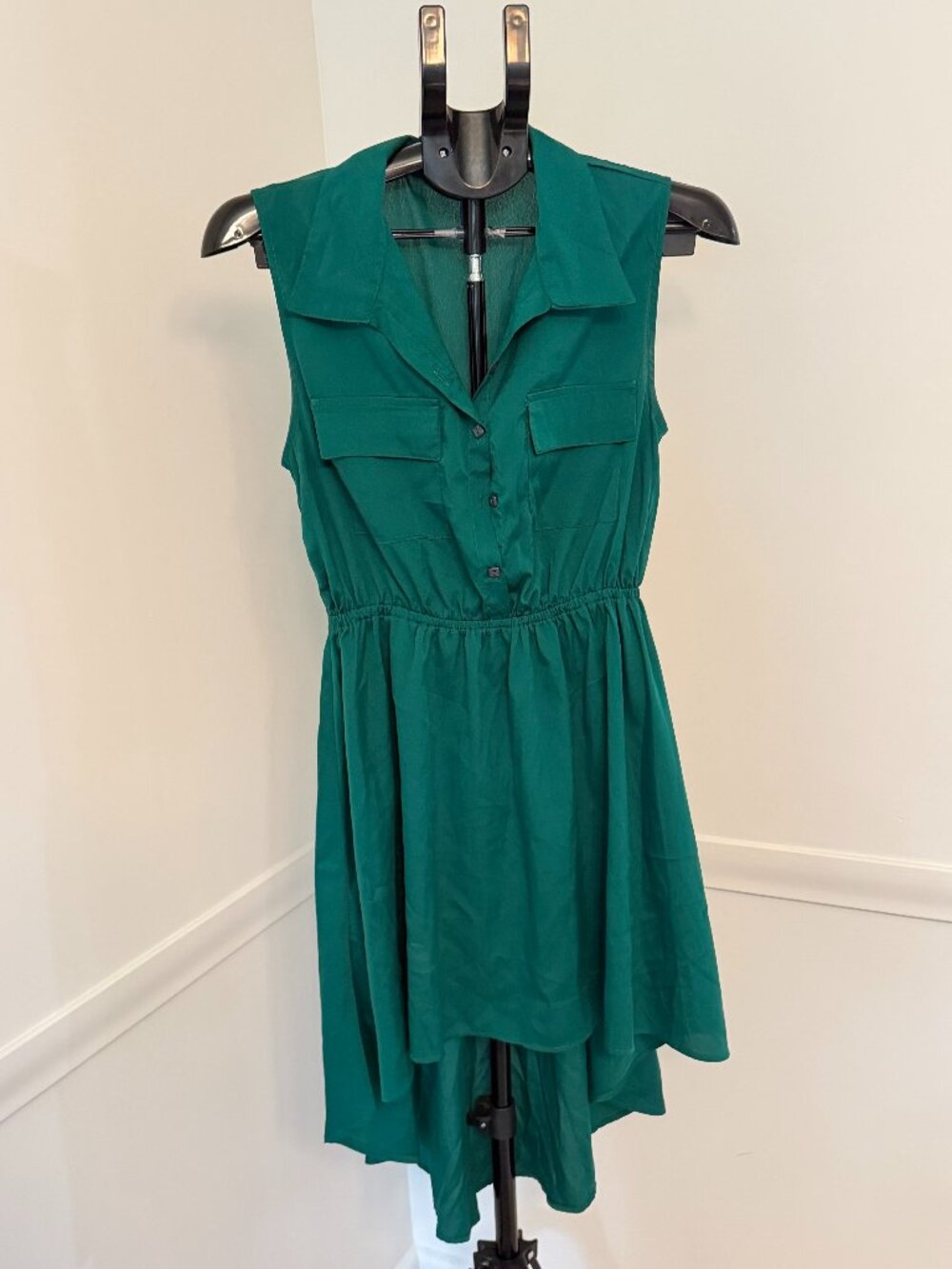 Truth Dark Green Button‑Down Sleeveless Dress Size M